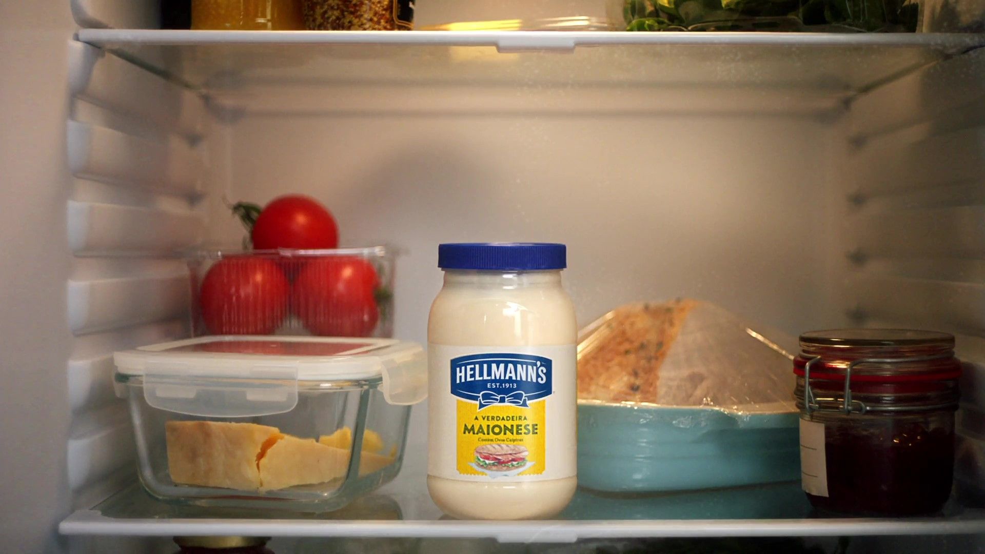 Hellmann's mayonnaise in a fridge
