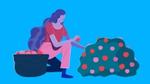 Illustrative image of a woman picking fruit