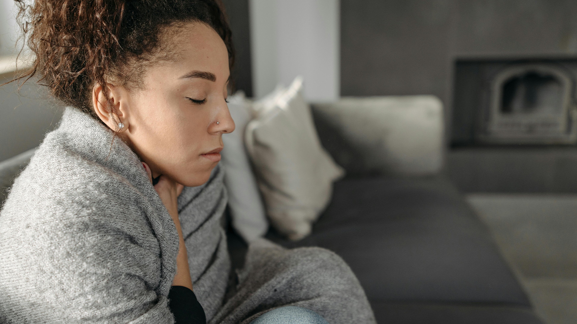 Woman who is unwell.