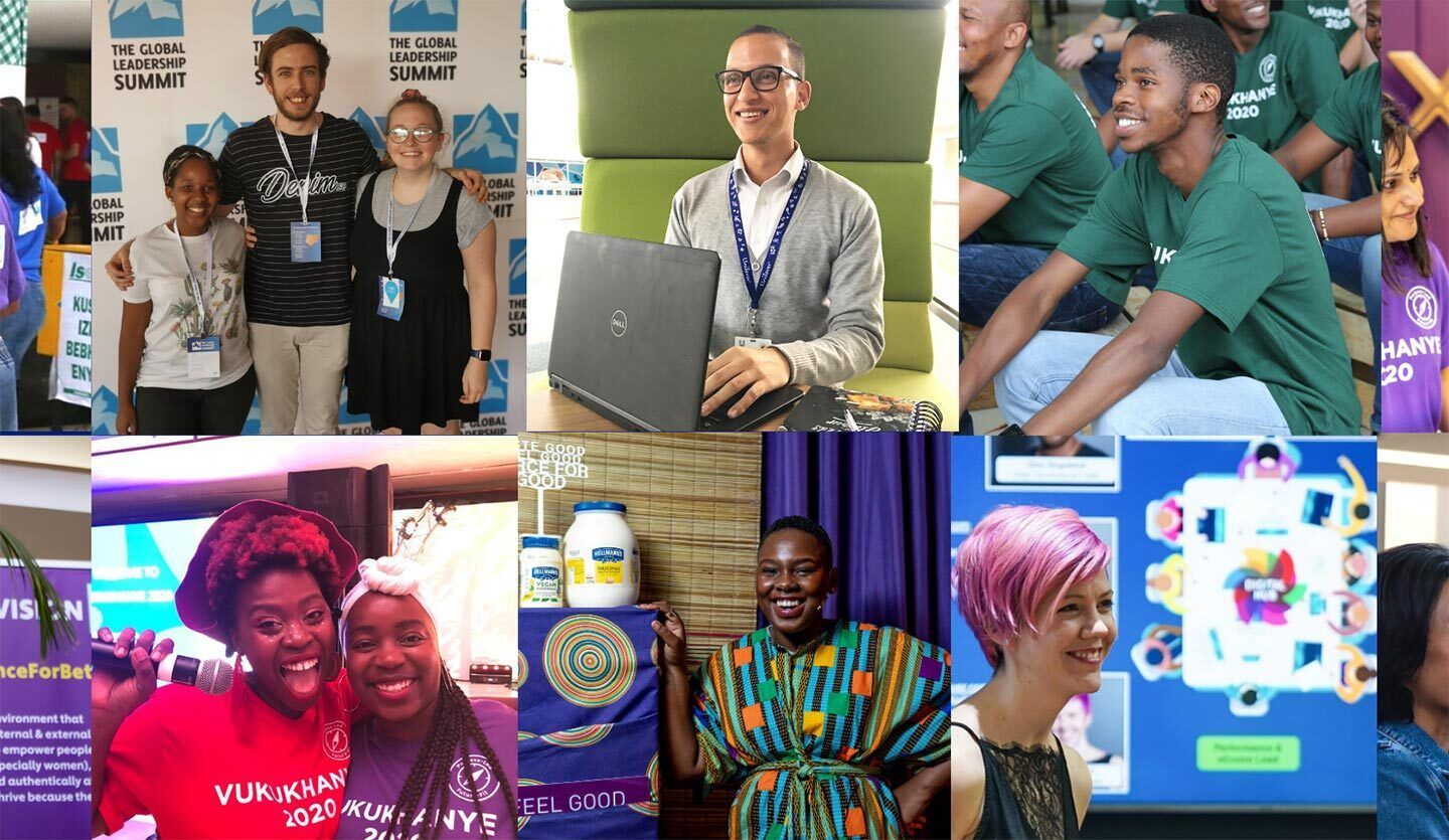 Collage of photos of young South African job seekers taking part in the LevelUp upskilling programme