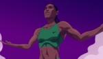 Graphic depiction of Olympic 800-metre gold medallist Caster Semenya.