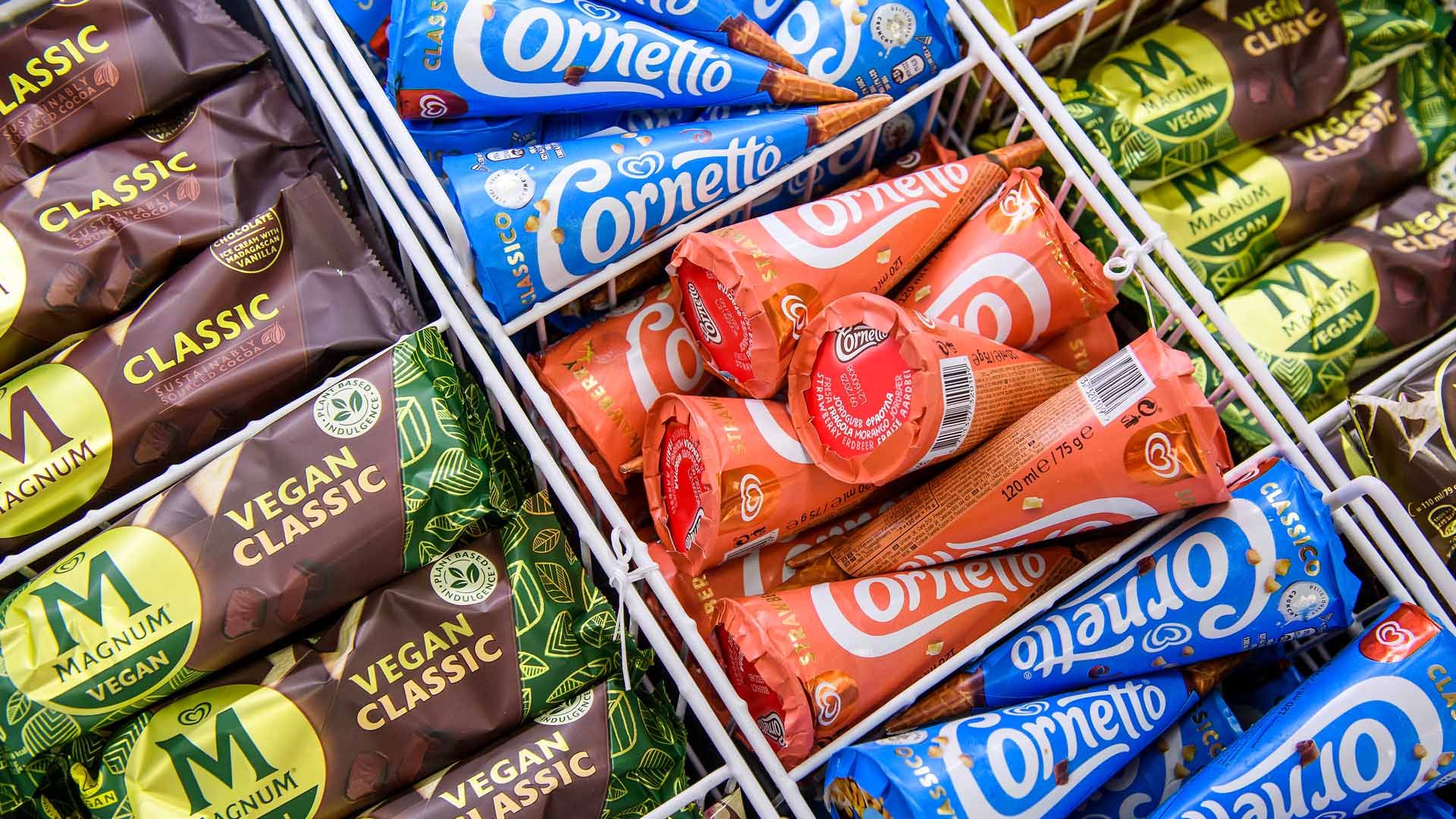  selection of Magnum and Wall’s ice creams. Magnum and Wall’s are both €1 billion brands.