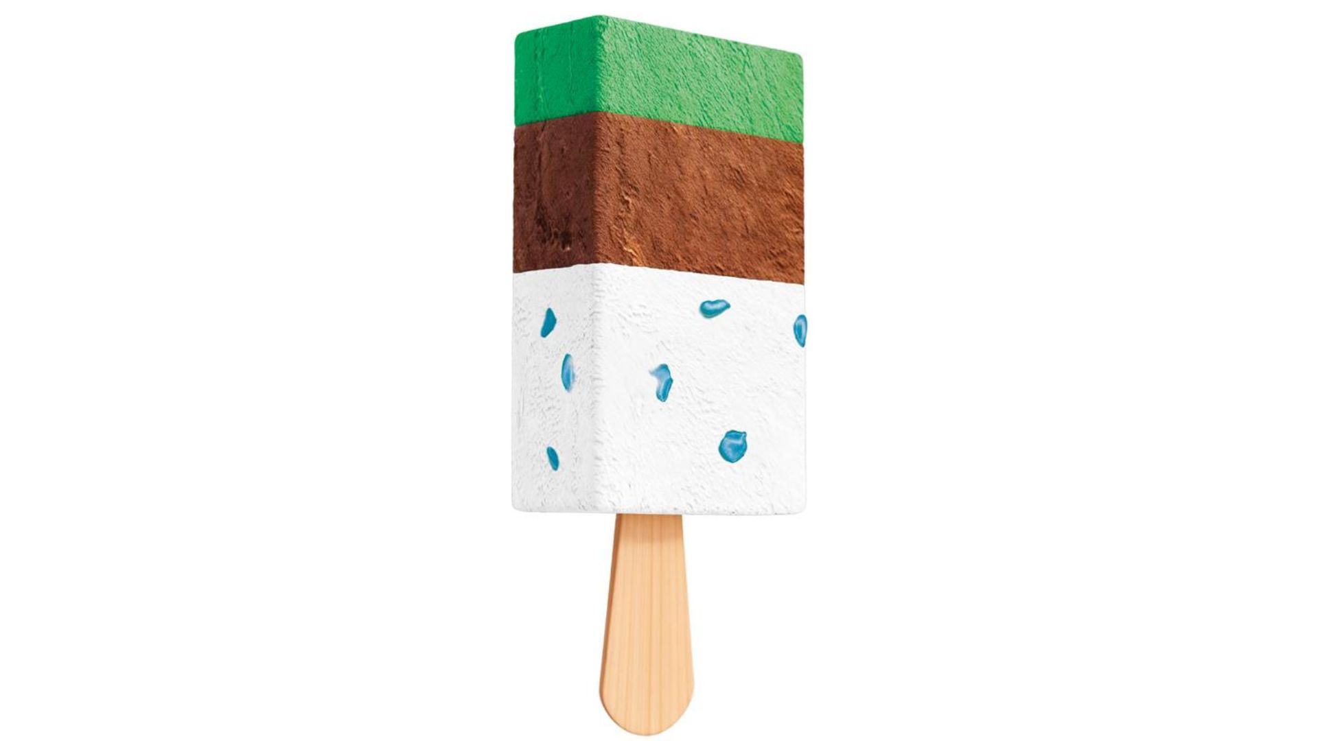 Wall’s Minecraft ice cream has three blocks which pay homage to the layers players mine in the game.